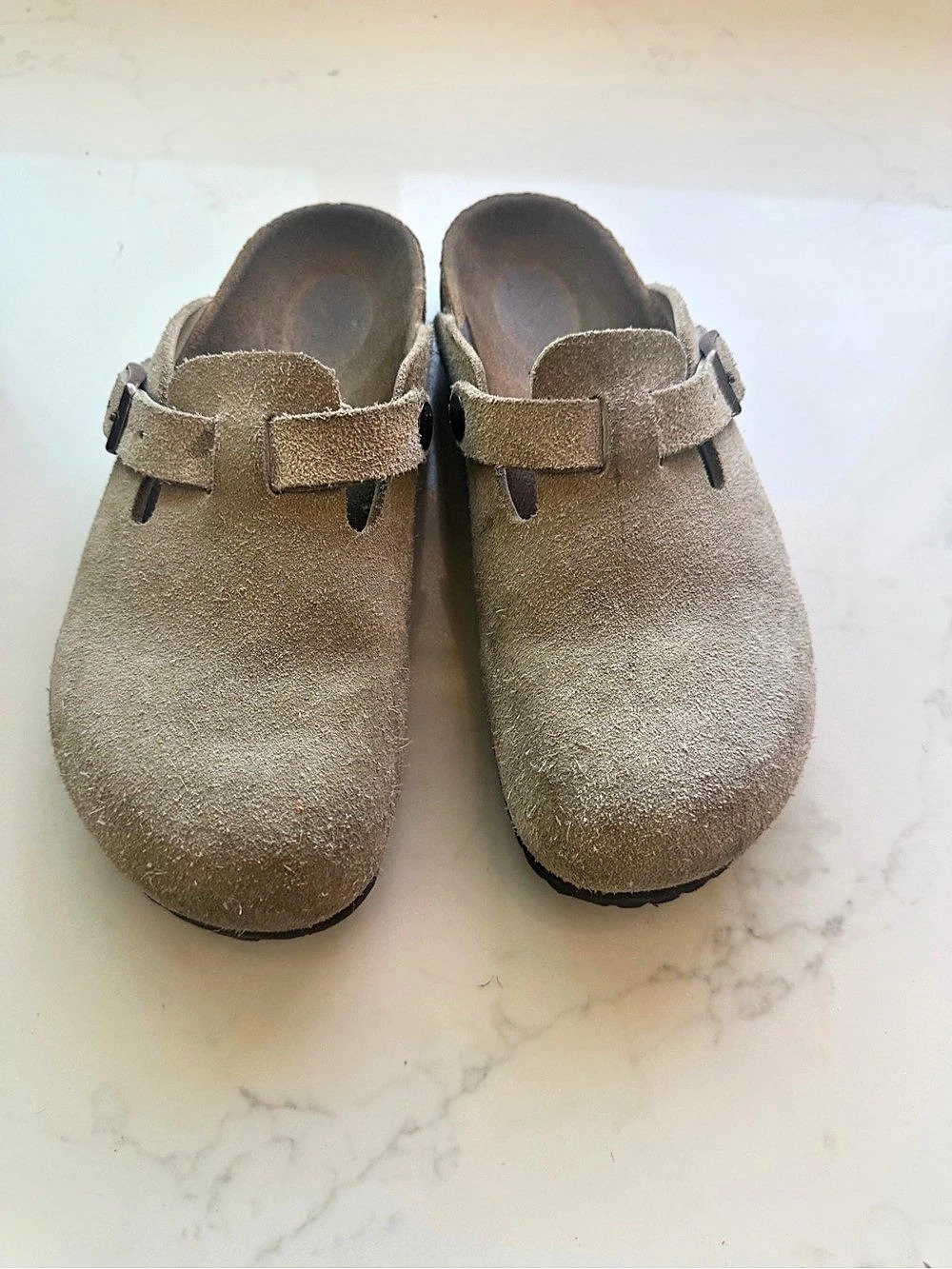 Birkenstock Boston Soft Footbed Clog Suede Clogs in Brown- Girls size 34